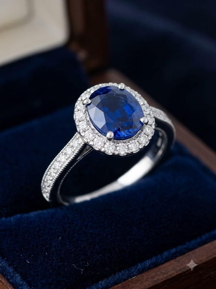 Sapphire Halo Ring